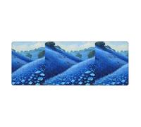 WHJSHOP Hills Full of Blue Flowers Prints - Tappetino per mouse extra large, per computer e ufficio, tastiera da gioco antiscivolo, versione ispessita, 30,5 x 80 cm