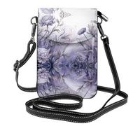 WHJSHOP Il crisantemo fiorisce la piccola borsa di cuoio del telefono di vibrazione di vibrazione delle donne della piccola immagine, impermeabile e durevole