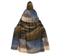 WHJSHOP Il mantello con cappuccio per adulti di Halloween con motivo vecchio corso è un mantello super grande, confortevole e resistente