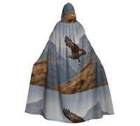 WHJSHOP Il volo dell'aquila reale modello Halloween adulto mantello con cappuccio è un mantello super grande, confortevole e resistente