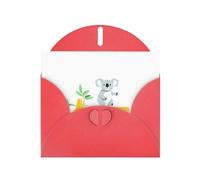 WHJSHOP Koala Crossing the Road Prints, biglietto di auguri con carta perlescente di alta qualità, effetto perlato su entrambi i lati, busta in carta perlata con fibbia d'amore