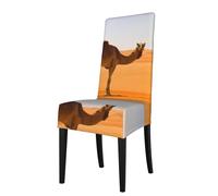 WHJSHOP La copertura per sedia da pranzo con stampa di cammello di sabbia del deserto è facile da smontare e realizzata in tessuto ad alta resilienza resistente all'usura