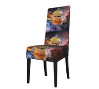 WHJSHOP La copertura per sedia da pranzo con stampa divertente gatto in Spacess è facile da smontare e realizzata in tessuto ad alta resilienza resistente all'usura