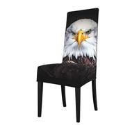 WHJSHOP La copertura per sedia da pranzo con stampa White Head Eagle è facile da smontare e realizzata in tessuto ad alta resilienza resistente all'usura
