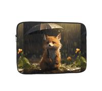WHJSHOP Little Fox Hiding from The Rain, custodia per computer portatile, antiurto, per uomini e donne, viaggi d'affari, scuola e ufficio