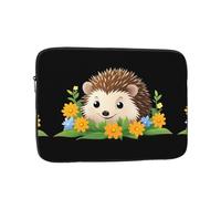 WHJSHOP Little Hedgehog in the Flowers Pattern - Custodia per computer portatile, antiurto, per uomini e donne, viaggi d'affari, scuola e ufficio