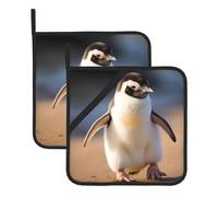 WHJSHOP Little Penguin Learning to Walk - Sottovaso quadrato isolato, 2 pezzi, dotato di una comoda corda laterale per appenderlo facilmente