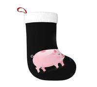 WHJSHOP Little Pink Pig Under The Street Light stampa calze decorative natalizie per decorare durante Halloween, Natale e Capodanno