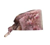 WHJSHOP Little Tiger Under The Cherry Blossom Pattern Cleaning Working Cap Cappello da chef per donne e uomini, per chirurgia e infermieristica