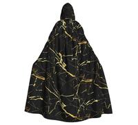 WHJSHOP Mantello con cappuccio con stampe in marmo nero oro - Drammatico strato Cosplay a maniche lunghe