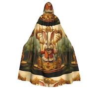 WHJSHOP Mantello con cappuccio per adulti con coniglietto sulla giostra, per Halloween, senza cerniera, comodo e durevole per giochi di ruolo
