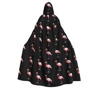 WHJSHOP Mantello con cappuccio per adulti con fenicottero che tocca delicatamente l'acqua, per Halloween, giochi di ruolo e feste a tema