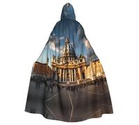 WHJSHOP Mantello con cappuccio per adulti, con immagine della Basilica di San Pietro, per Halloween, giochi di ruolo e feste a tema