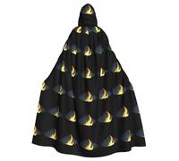 WHJSHOP Mantello con cappuccio per adulti con immagine di fiamme sotto le nuvole scure, per Halloween, giochi di ruolo e feste a tema