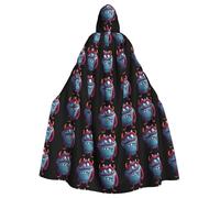 WHJSHOP Mantello con cappuccio per adulti con immagine di mostro dei cartoni animati, per Halloween, giochi di ruolo e feste a tema