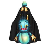 WHJSHOP Mantello con cappuccio per adulti con immagine di piccolo mostro glitterato, senza cerniera, comodo e durevole per giochi di ruolo