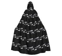 WHJSHOP Mantello con cappuccio per adulti con motivo di lupo cattivo che insegue coniglio, per Halloween, senza cerniera, comodo e durevole per giochi di ruolo