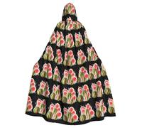 WHJSHOP Mantello con cappuccio per adulti, con stampa di bolle di anguria, per Halloween, giochi di ruolo e feste in costume