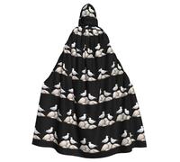 WHJSHOP Mantello con cappuccio per adulti, con stampa di gabbiano bianco sulle rocce, per Halloween, giochi di ruolo e feste in costume