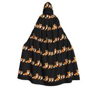WHJSHOP Mantello con cappuccio per adulti, con stampa di tre piccoli amici, per Halloween, giochi di ruolo e feste in costume