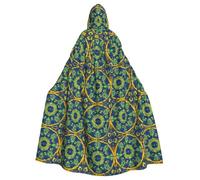 WHJSHOP Mantello con cappuccio per adulti, con stampa totem Yin Yang, per Halloween, giochi di ruolo e feste in costume