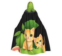 WHJSHOP Mantello con cappuccio per adulti e gattini e guava, per Halloween, senza cerniera, comodo e resistente per giochi di ruolo
