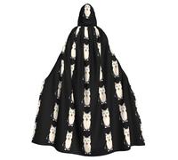 WHJSHOP Mantello con cappuccio per adulti, motivo gatto timido, per Halloween, giochi di ruolo e feste in costume