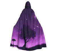 WHJSHOP Mantello con cappuccio per adulti, motivo notte, viola, per Halloween, giochi di ruolo e feste in costume