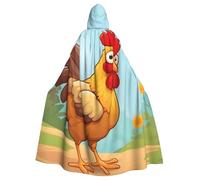 WHJSHOP Mantello creativo con cappuccio per adulti, motivo pollo, per Halloween, giochi di ruolo e feste a tema