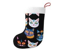 WHJSHOP Maschere colorate di gatto che stampano calzini di Natale calza Festival grande capacità stampato calzini decorazione