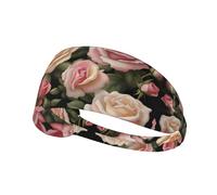 WHJSHOP Molte belle rose stampe sport fascia per le donne sudore fascia fascia elastica estiva
