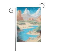 WHJSHOP oasis in the desert Stampe Four Seasons Bandiera da giardino decorazione cortile 30,5 x 45,7 cm