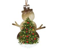 WHJSHOP Ornamenti di legno di Natale a forma di pupazzo di neve 1 PC Merry Christmas (1) stampe da appendere