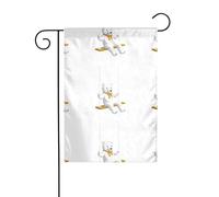 WHJSHOP Orso bianco sull'altalena stampa bandiere da giardino 30,5 x 45,7 cm per decorazione da cortile con larghezza di 3 cm (solo bandiera, asta non inclusa)