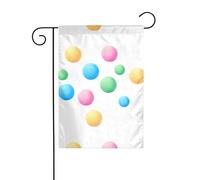 WHJSHOP Palline di zucchero colorate con stampa bandiere da giardino 30,5 x 45,7 cm per decorazione da cortile con larghezza di 3 cm (solo bandiera, asta non inclusa)