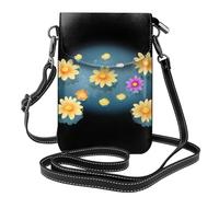 WHJSHOP Petali del fiore nella borsa del telefono di vibrazione della borsa della tracolla delle piccole donne di cuoio dell'immagine della piscina, impermeabile e durevole