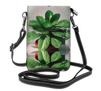 WHJSHOP Piccola borsa del telefono di vibrazione della tracolla delle donne di cuoio dell'immagine della pianta, impermeabile e durevole