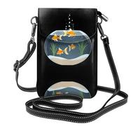 WHJSHOP Piccola borsa di cuoio del telefono di vibrazione di vibrazione della borsa a tracolla delle donne del carro armato di vetro del pesce