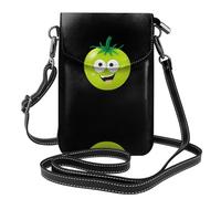 WHJSHOP Piccola borsa di cuoio del telefono di vibrazione di vibrazione della tracolla delle donne verdi fresche dell'immagine dei pomodori, impermeabile e durevole