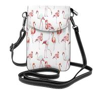 WHJSHOP Piccola borsa per telefono cellulare 19,3 x 12,4 cm Peinture Flamant Rose stampa pelle Crossbody Flap custodia per telefono per le donne, perfetta per passeggiate, campeggio