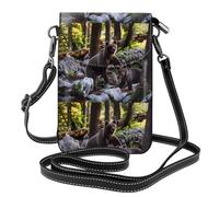 WHJSHOP Piccola borsa per telefono cellulare 19,6 x 12,4 cm Rge e piccoli orsi neri con stampa in pelle a tracolla custodia per telefono per donne, perfetta per passeggiate, campeggio