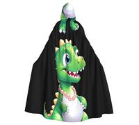 WHJSHOP Piccolo dinosauro che indossa una collana immagine Halloween adulto mantello con cappuccio uomo e donna abbigliamento mantello gioco di ruolo