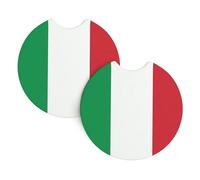 Whjshop Portabicchieri con stampa bandiera italiana, 2 pezzi, impermeabile e ad asciugatura rapida, protegge da fuoriuscite e graffi