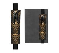 WHJSHOP - Portapenne in pelle nera, con stampa di una testa di gatto, regolabile, 21,1-4,6 cm, adatto per la maggior parte dei quaderni e diari