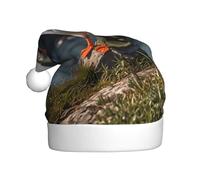 WHJSHOP Puffin Cliffs Printing Cappello di Natale per adulti Adatto per Halloween, Natale e Capodanno usura