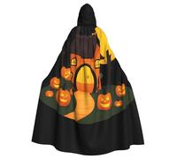 WHJSHOP Pumpkin House, mantello con cappuccio per Halloween, per adulti, con cappuccio, con papillon, senza cerniera