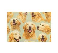Whjshop - Puzzle da 1000 pezzi con stampa Golden Retriever in legno di qualità per adulti e bambini, puzzle divertenti, puzzle antistress