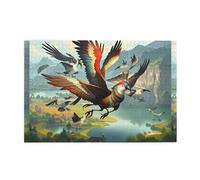 Whjshop - Puzzle da 1000 pezzi, motivo: gli uccelli stanno ballando, puzzle in legno di qualità da stampa per adulti e bambini, puzzle divertenti per alleviare lo stress