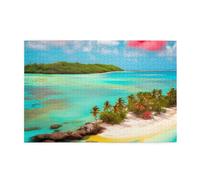 Whjshop - Puzzle da 1000 pezzi, motivo: paesaggio caraibico, educativo, intellettuale, in legno, puzzle divertenti, puzzle antistress