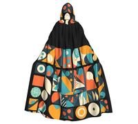 WHJSHOP Retro Pattern Frammenti Immagine Halloween Adulto Mantello Con Cappuccio Uomini E Donne Abbigliamento Mantello Gioco di Ruolo